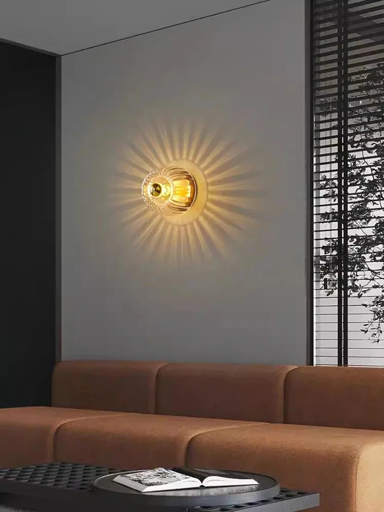 Beliora – Lampada da parete LED rotonda in vetro stile Bauhaus nordico