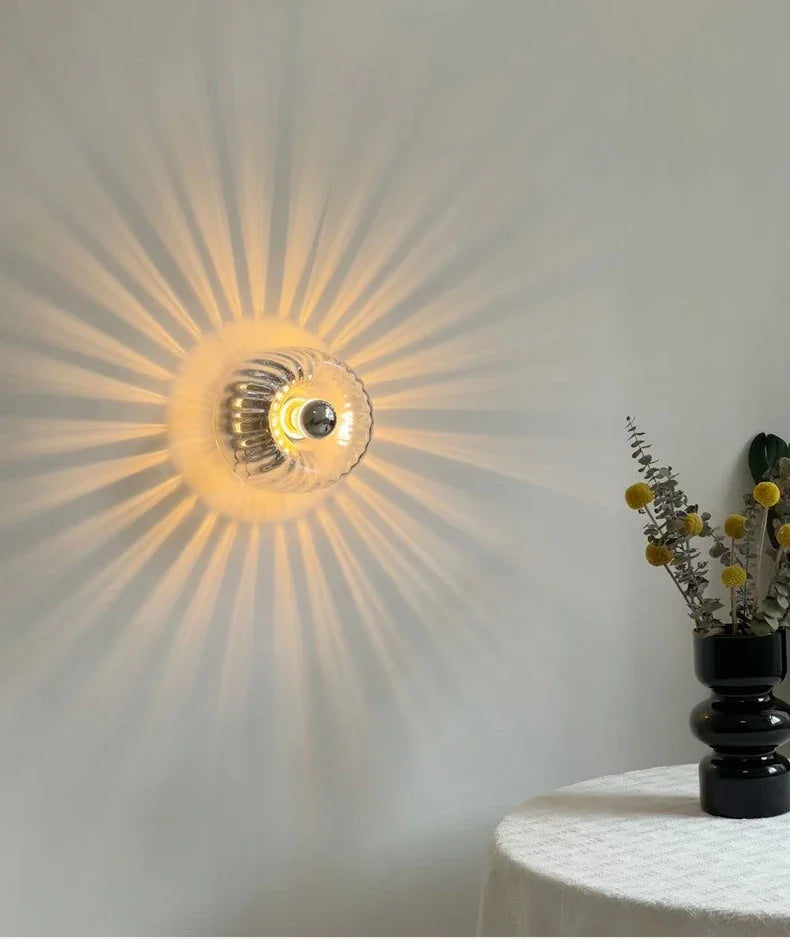 Beliora – Lampada da parete LED rotonda in vetro stile Bauhaus nordico