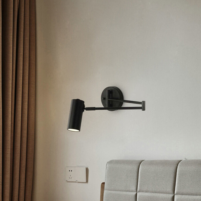 Lorvane – Applique murale nordique en laiton avec bras oscillant cylindrique 1 lumière