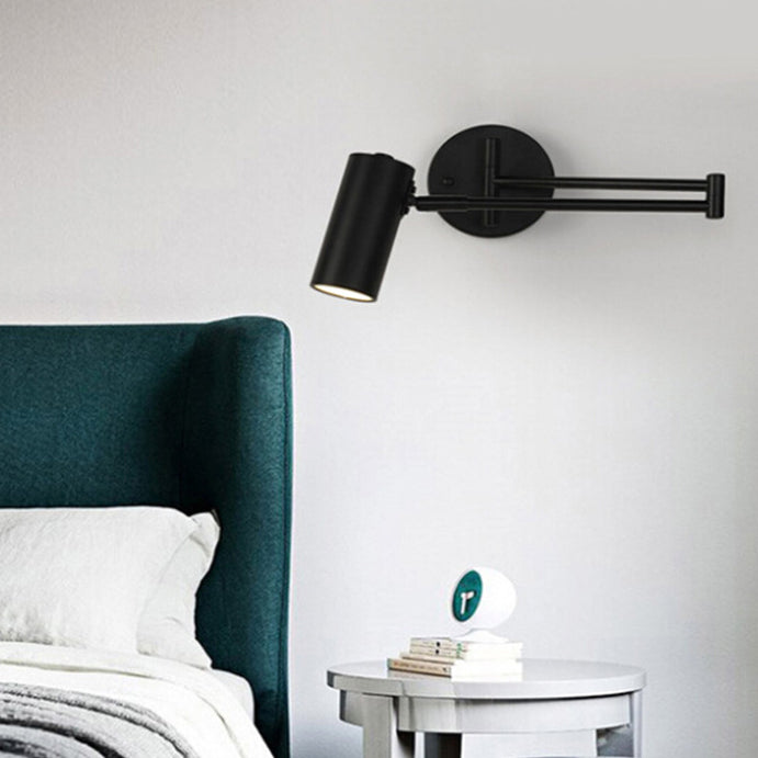 Lorvane – Applique murale nordique en laiton avec bras oscillant cylindrique 1 lumière