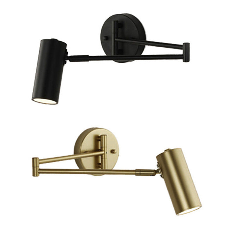 Lorvane – Applique murale nordique en laiton avec bras oscillant cylindrique 1 lumière