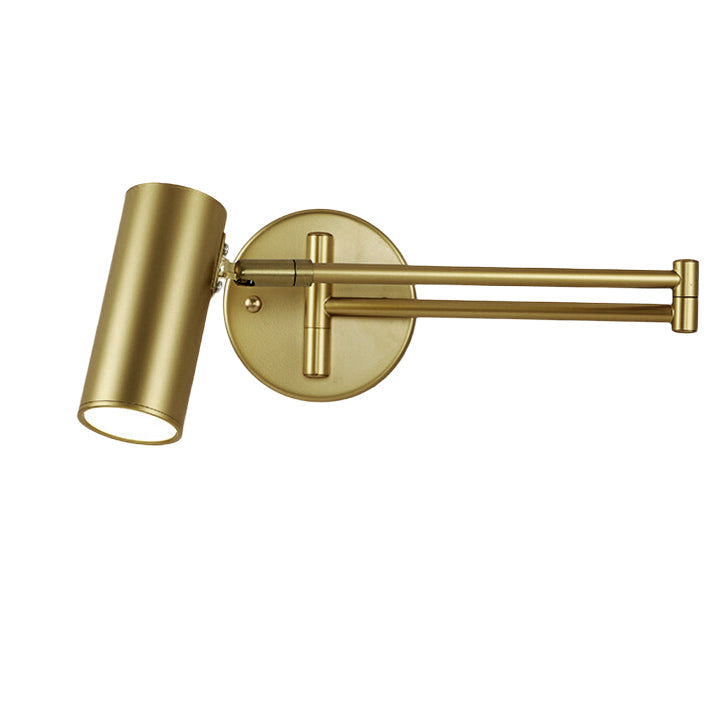 Lorvane – Applique murale nordique en laiton avec bras oscillant cylindrique 1 lumière