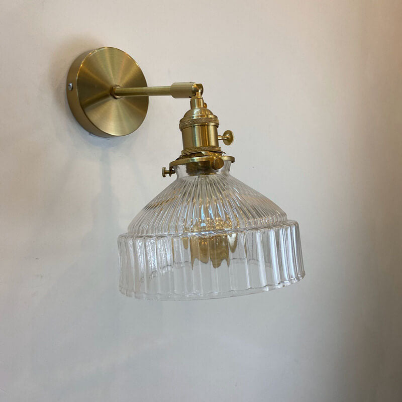 Velorn – Applique murale nordique en laiton avec dôme en verre 1 lumière