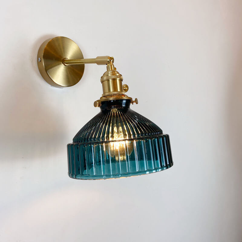 Velorn – Applique murale nordique en laiton avec dôme en verre 1 lumière
