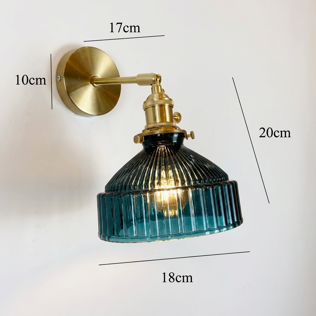 Velorn – Applique murale nordique en laiton avec dôme en verre 1 lumière