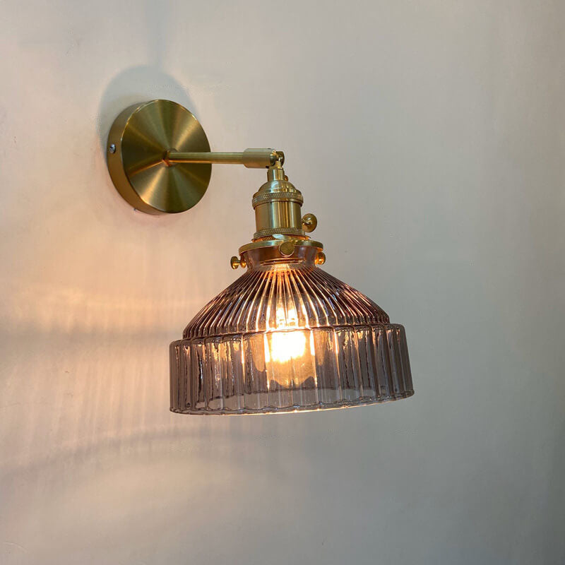 Velorn – Applique murale nordique en laiton avec dôme en verre 1 lumière
