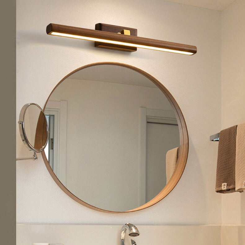 Walnora – Applique da parete nordica in noce a cilindro LED, 1 luce