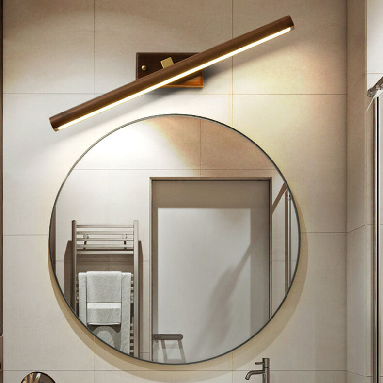 Walnora – Applique da parete nordica in noce a cilindro LED, 1 luce