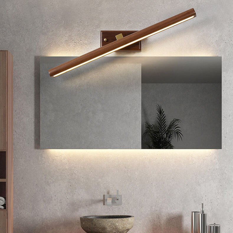 Walnora – Applique da parete nordica in noce a cilindro LED, 1 luce