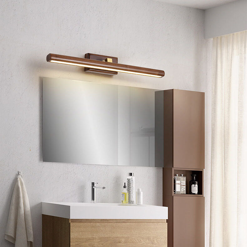 Walnora – Applique da parete nordica in noce a cilindro LED, 1 luce