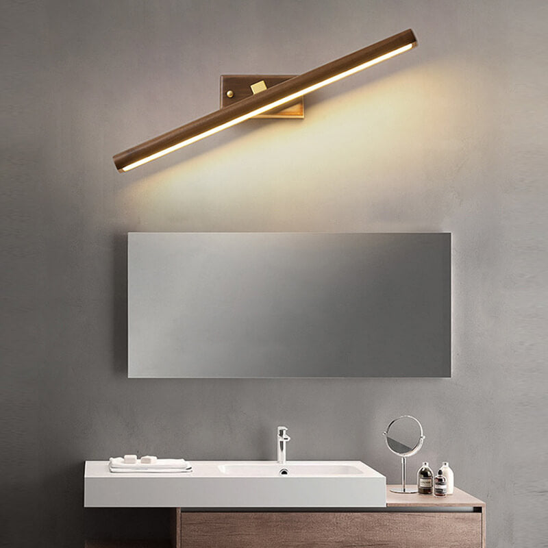 Walnora – Applique da parete nordica in noce a cilindro LED, 1 luce