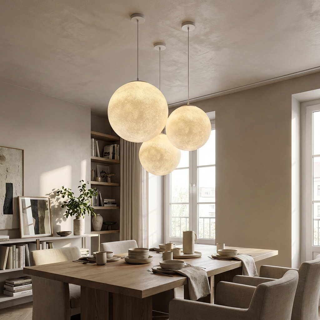 Lunaric - Lampada a sospensione da soffitto nordica a forma di luna