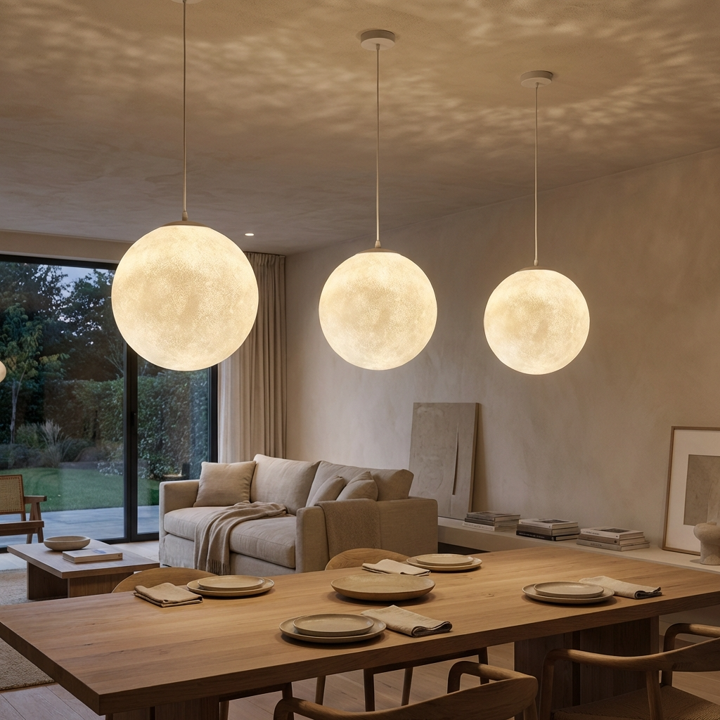 Lunaric - Lampada a sospensione da soffitto nordica a forma di luna