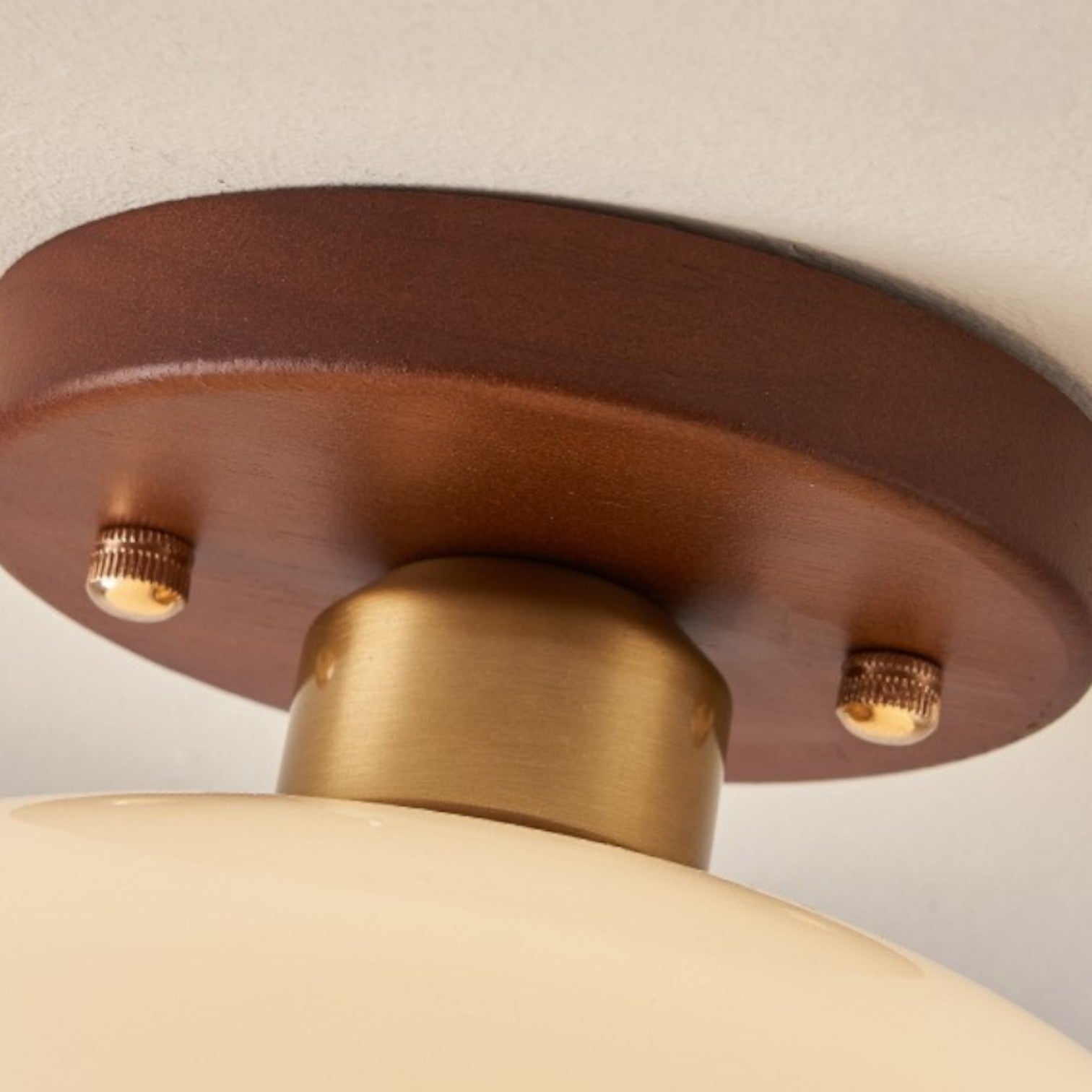 Bauhaus Flush Mount Cream Glass Ceiling Lamp Minimalist LED - Image 5