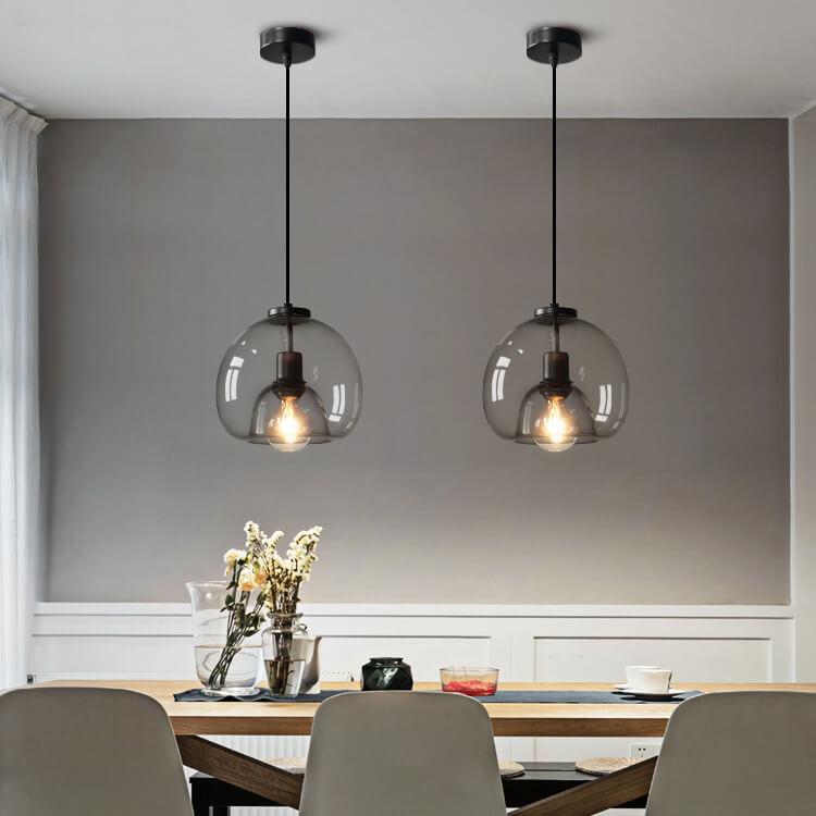 Velorienna – Minimalist Smoked Glass Dome Pendant Light