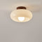 Plafoniera Bauhaus con vetro color crema, lampada LED minimalista
