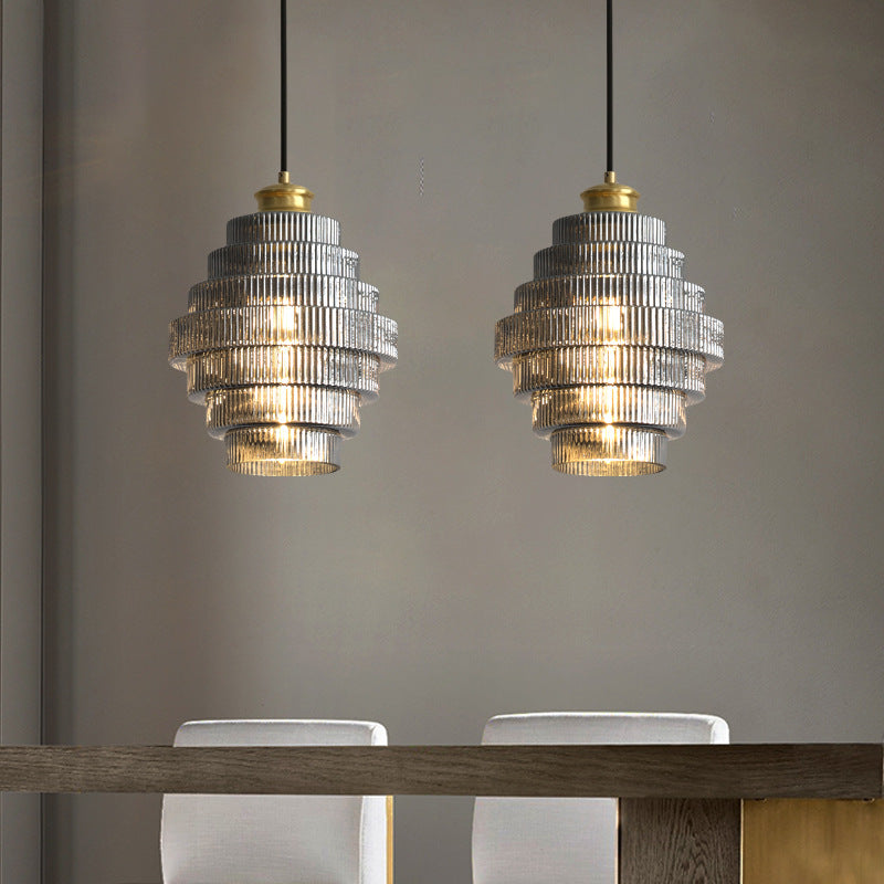 Vindan - Lampada a sospensione vintage a più livelli in vetro