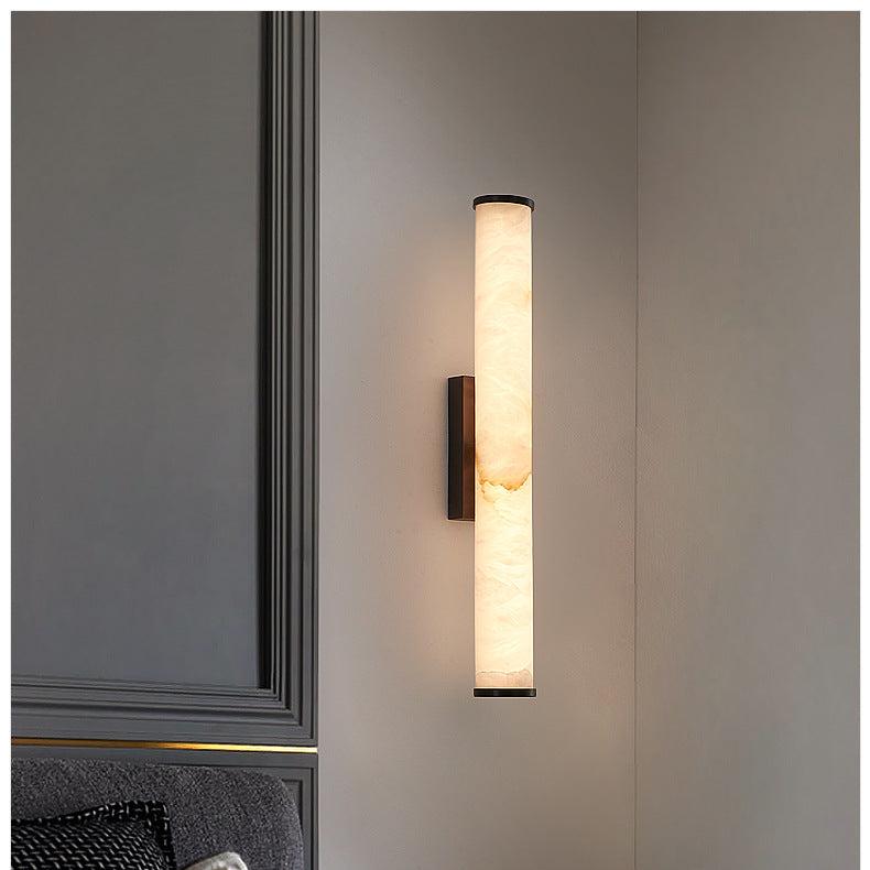 Modern Minimalist Marble Wall Sconce LED Copper - Image 4