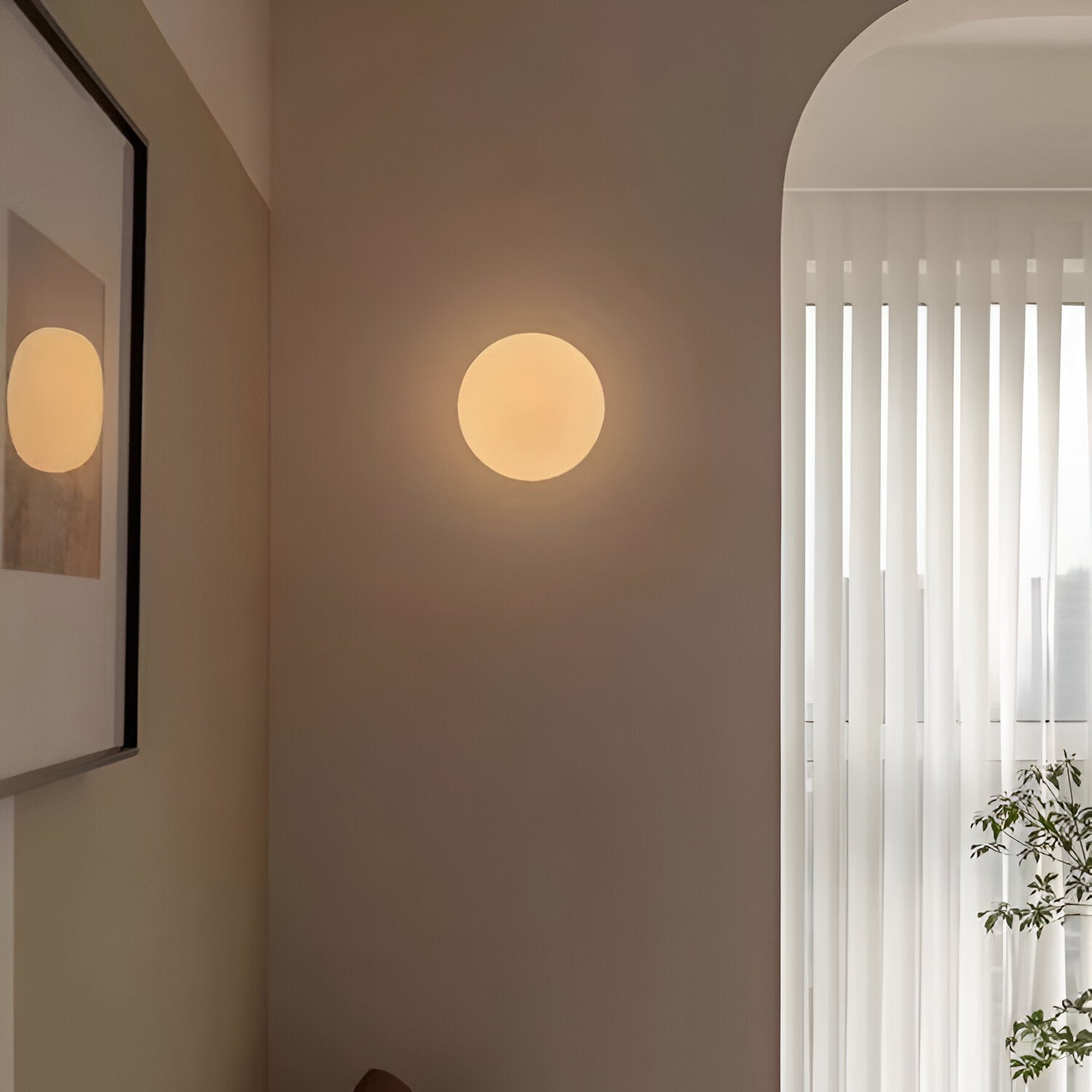 Round Glass LED Wall Sconce Minimalist Dimmable - Image 3