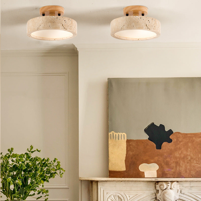 Travara - Lampada da soffitto in travertino LED