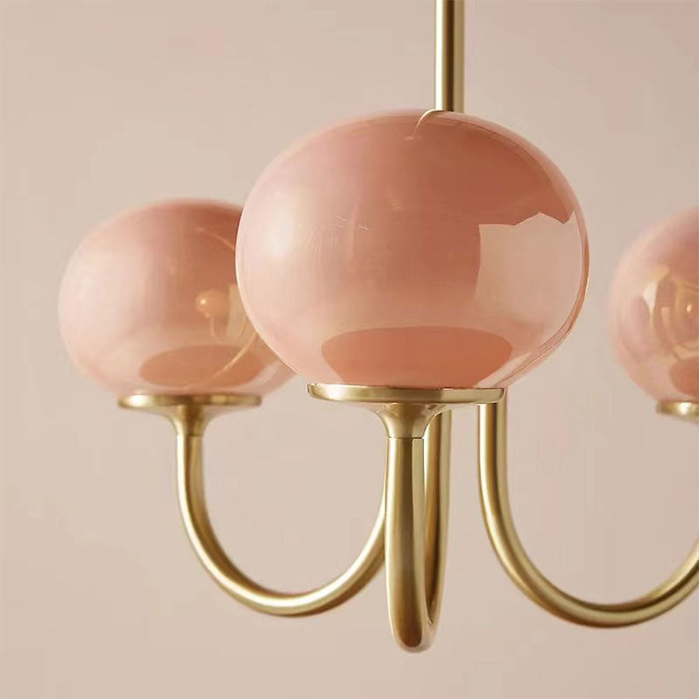 Piora - Lustre à bulles en verre rose