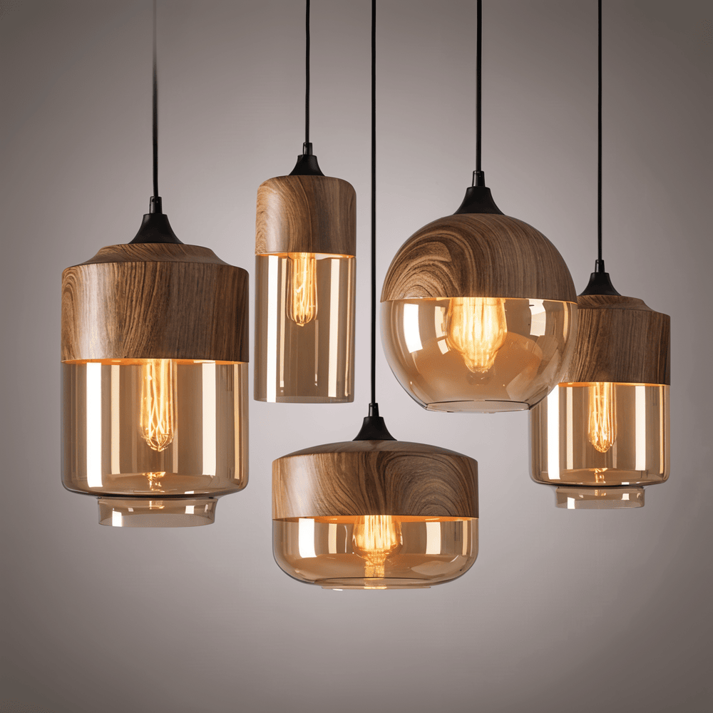 Nelyn – Suspension en verre rétro hauteur réglable