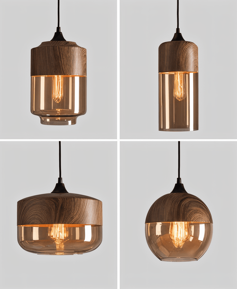 Nelyn – Suspension en verre rétro hauteur réglable