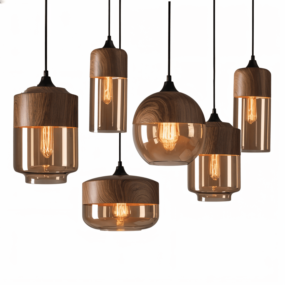 Nelyn – Suspension en verre rétro hauteur réglable