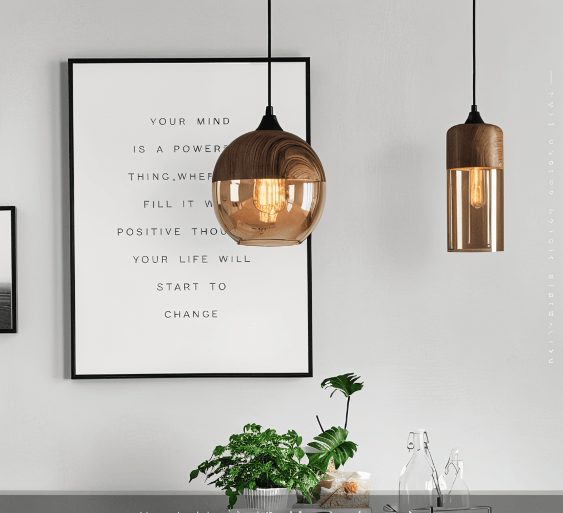 Nelyn – Suspension en verre rétro hauteur réglable
