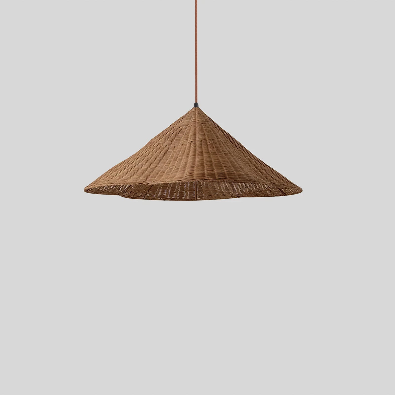 Calyran - Lampada a sospensione retrò in rattan intrecciato con bordi smerlati