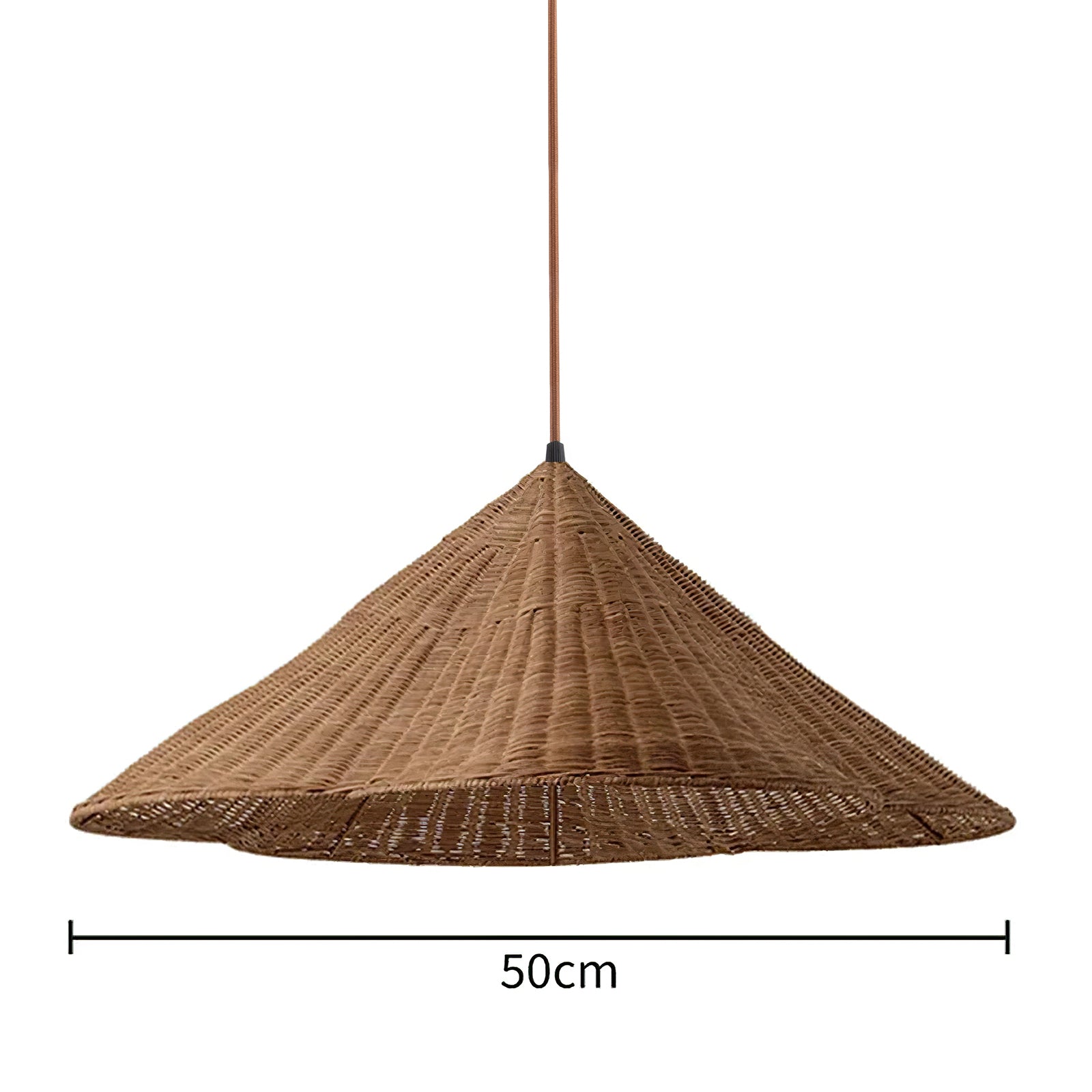 Calyran - Lampada a sospensione retrò in rattan intrecciato con bordi smerlati