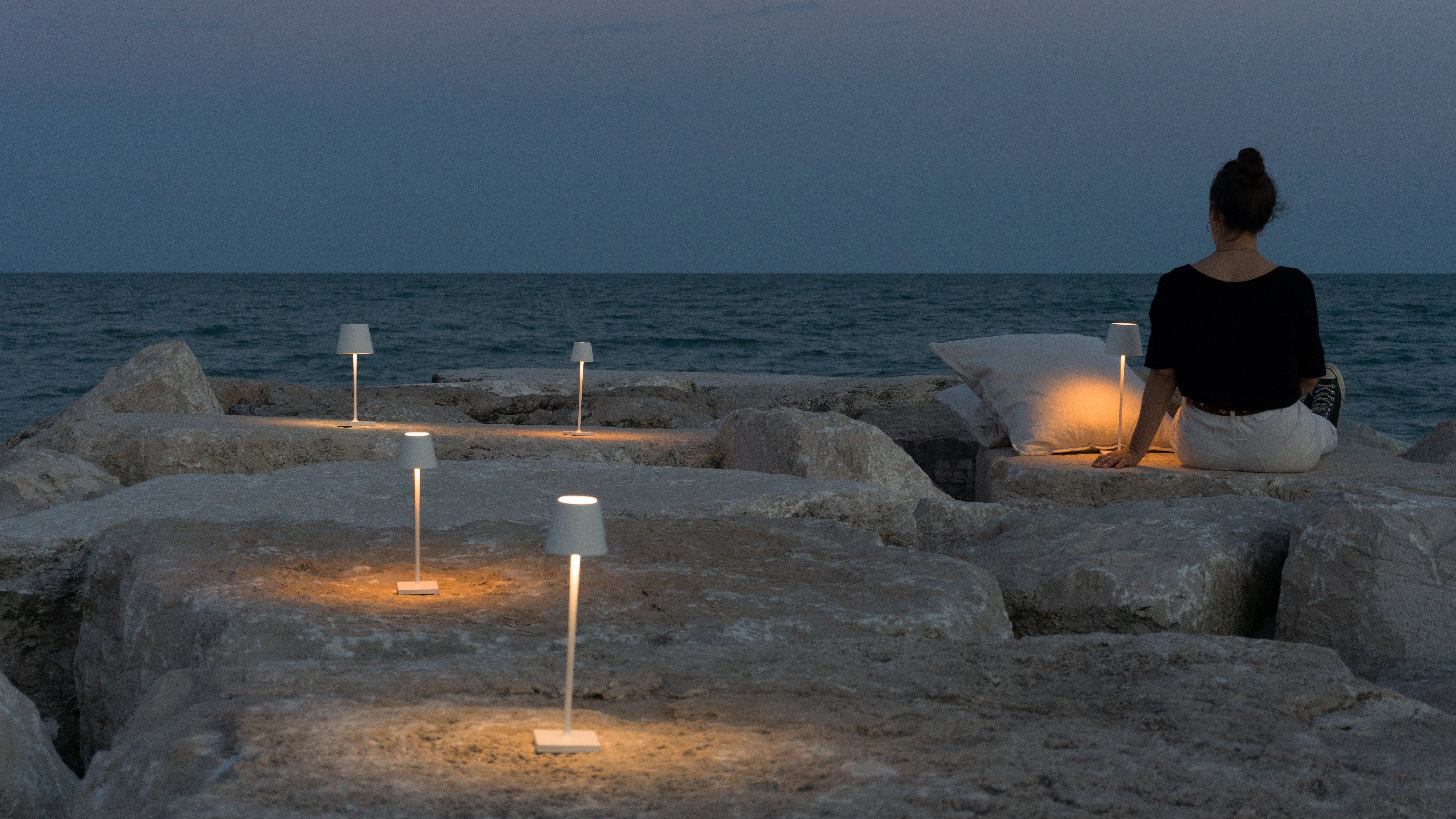 Temon - Lampe de table LED rechargeable avec variateur