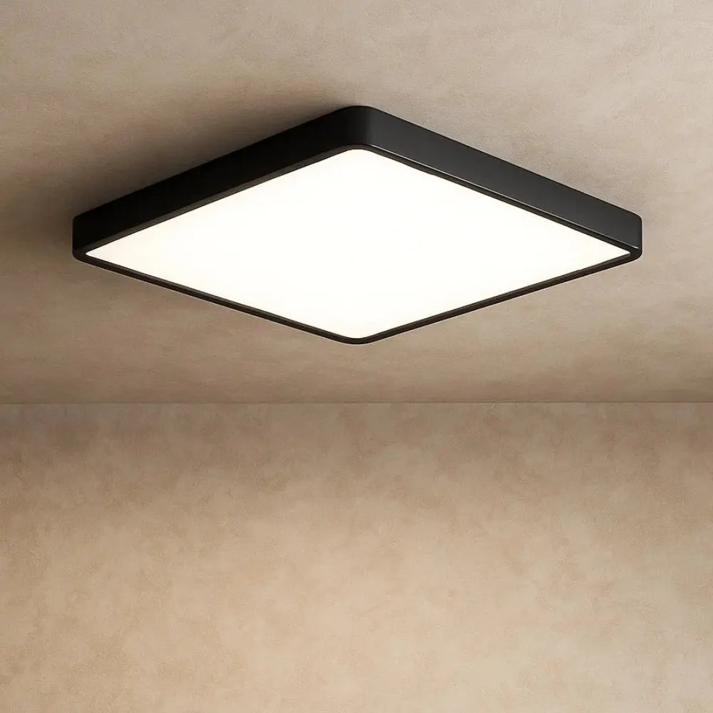 Quadreos - Lampada da soffitto quadrata a LED con cornice in legno