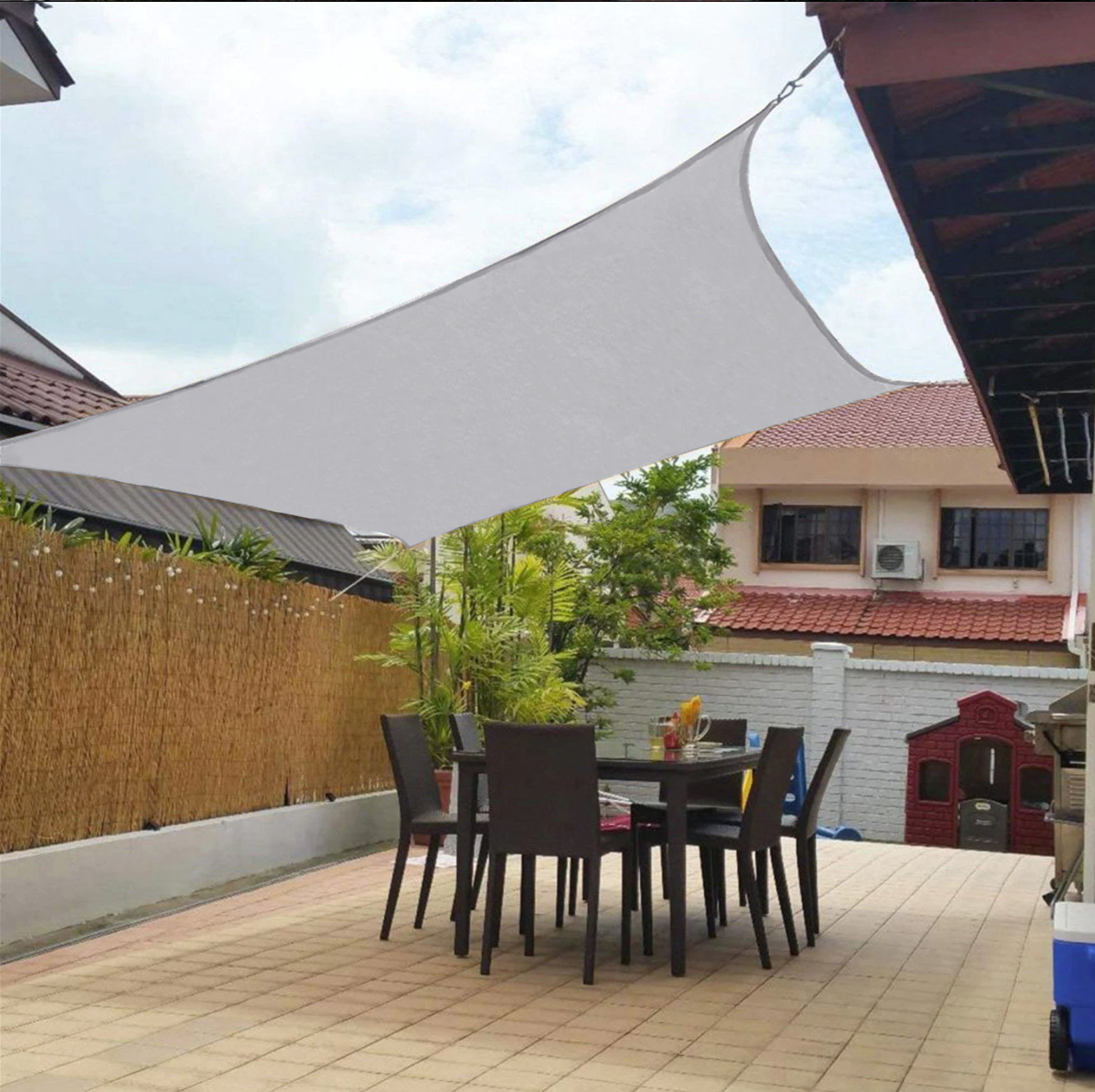 Triangle Square Rectangle Outdoor Shade Sail UV Protection Canopy - Image 3