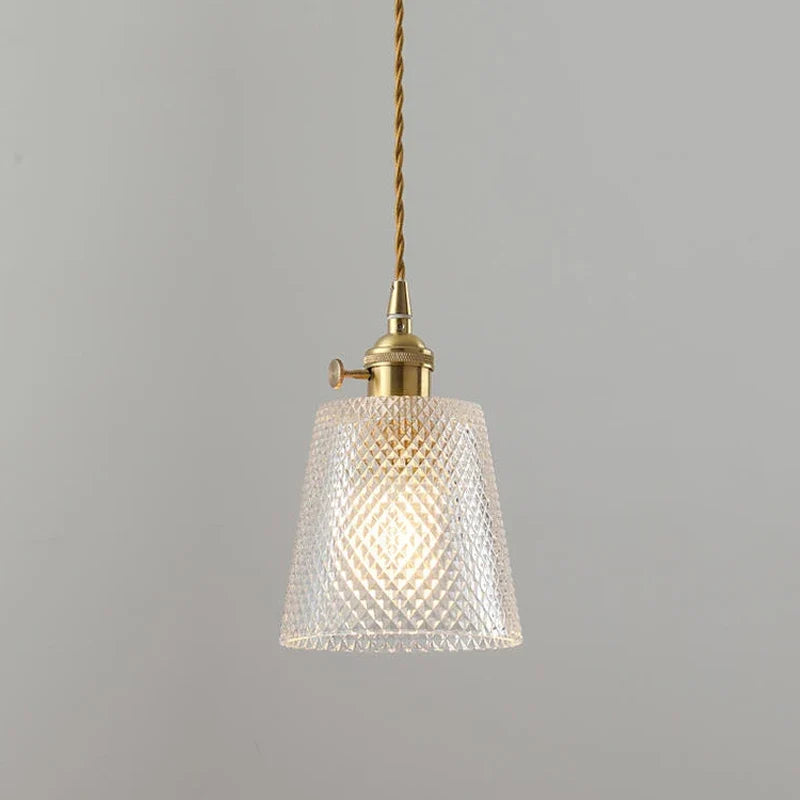 Vintage Nordic Glass Pendant Lamp Retro Hanging Light - Image 5