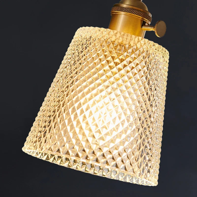 Vintage Nordic Glass Pendant Lamp Retro Hanging Light - Image 7