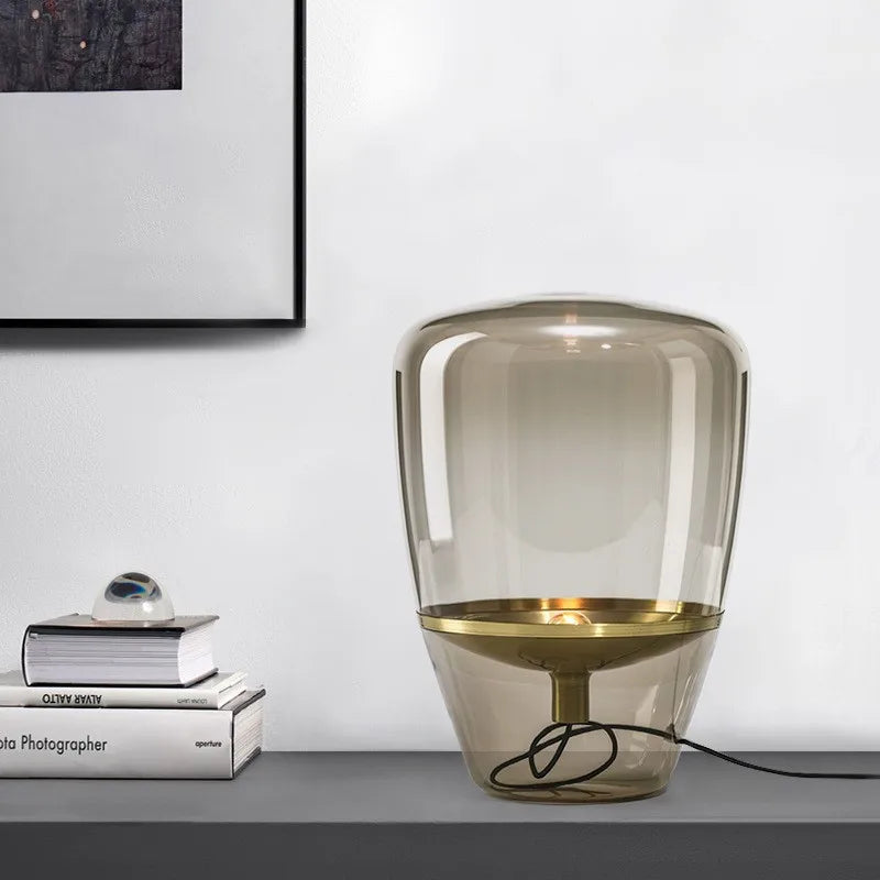 Norivelle – Lampada da tavolo scandinava in vetro con LED