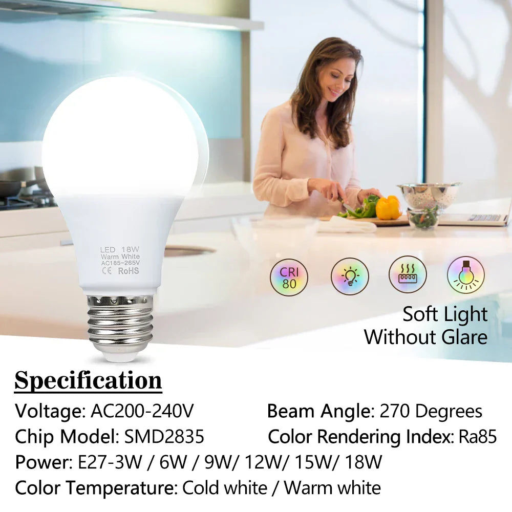 Solvynn – Lampada LED E27 Bianco Caldo