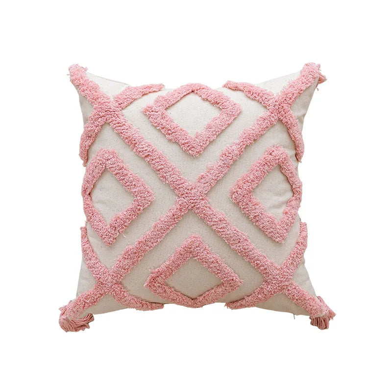 Velunara - Housse de coussin géométrique capitonnée