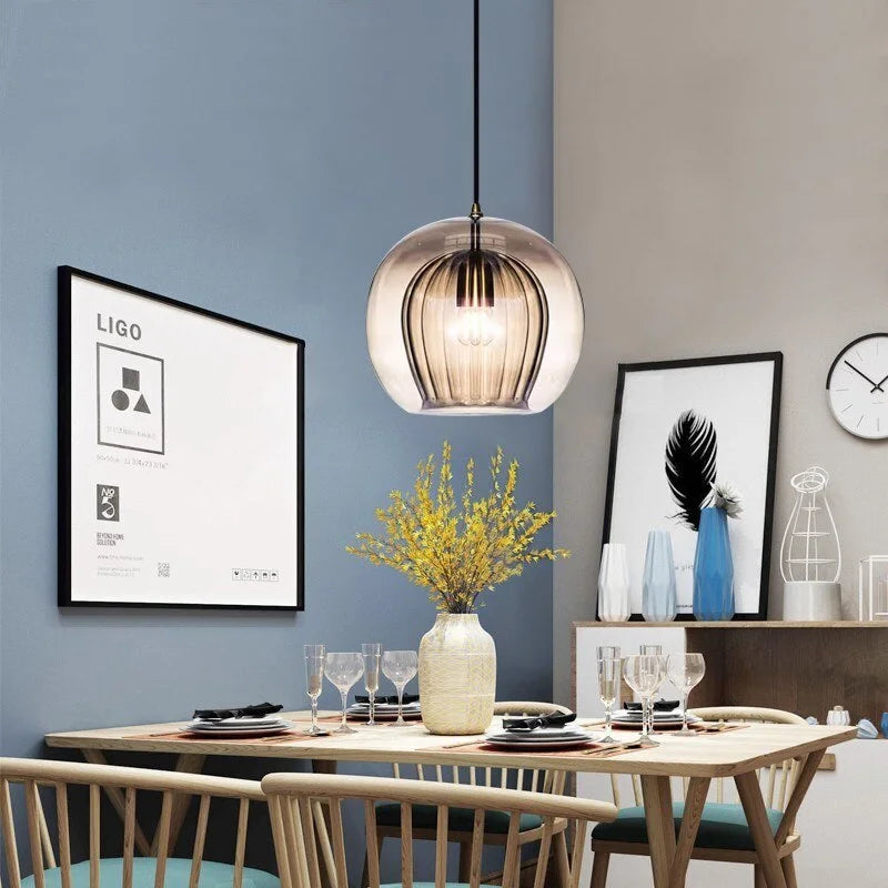 Pandra - Suspension LED en verre peint