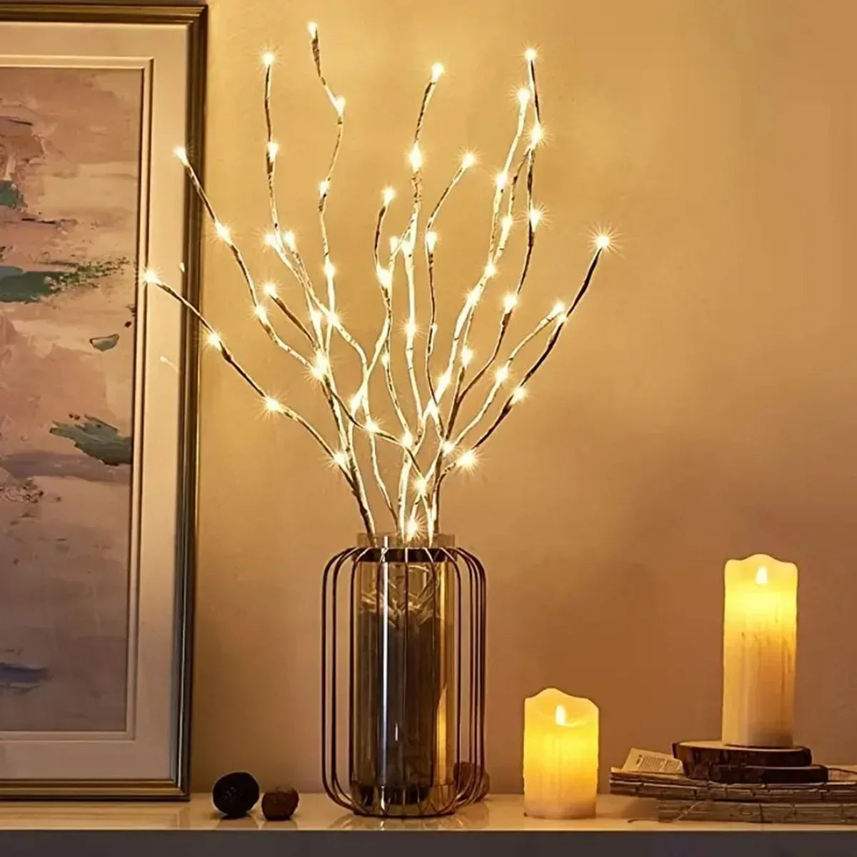 Birch Branch LED Twig Lights Battery Operated Warm White