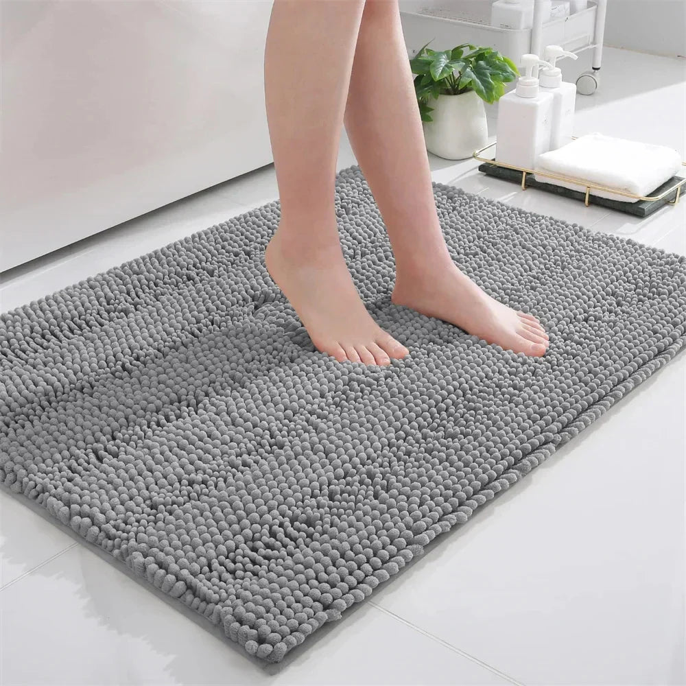 Aroselle - Tapis de bain en chenille ultra doux antidérapant et à séchage rapide  