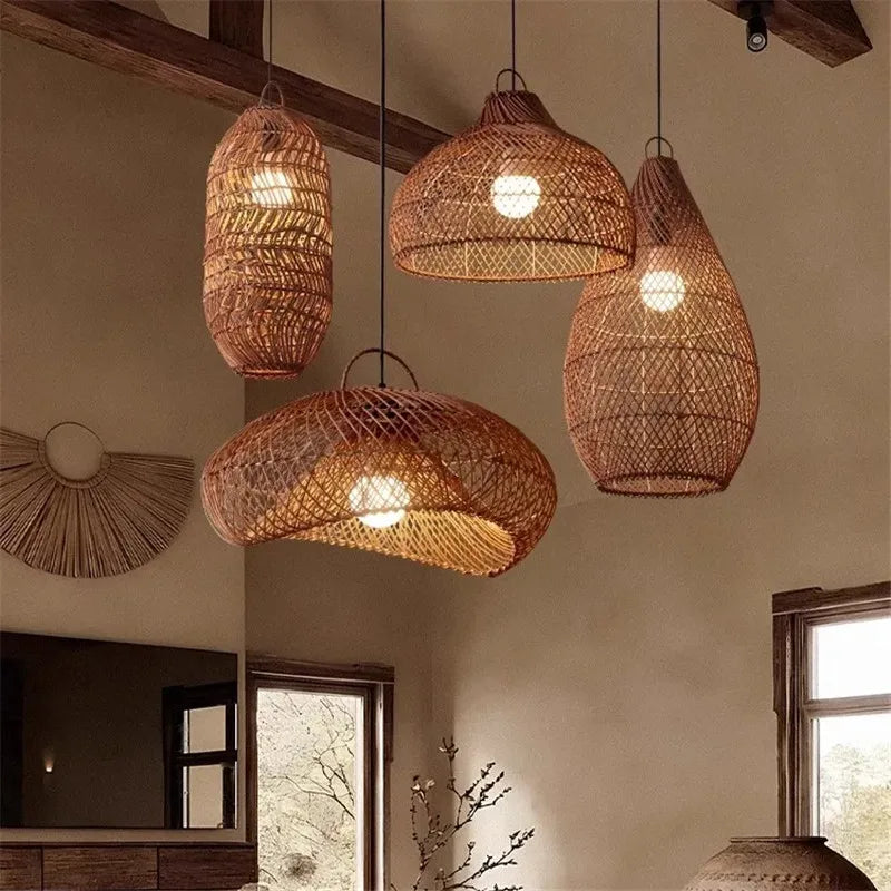 Veluné - Lampada a sospensione in rattan giapponese