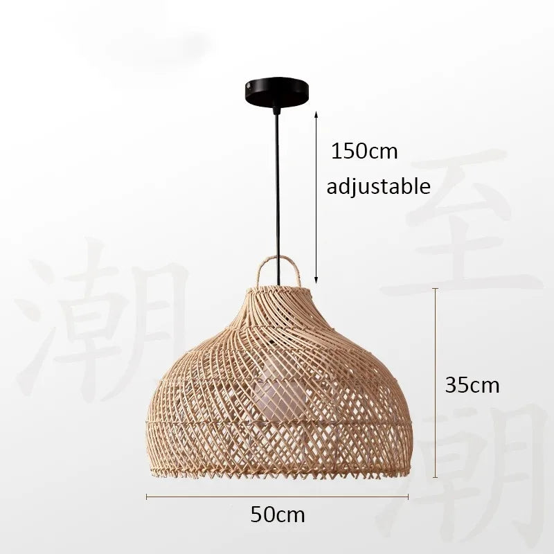 Veluné - Lampada a sospensione in rattan giapponese