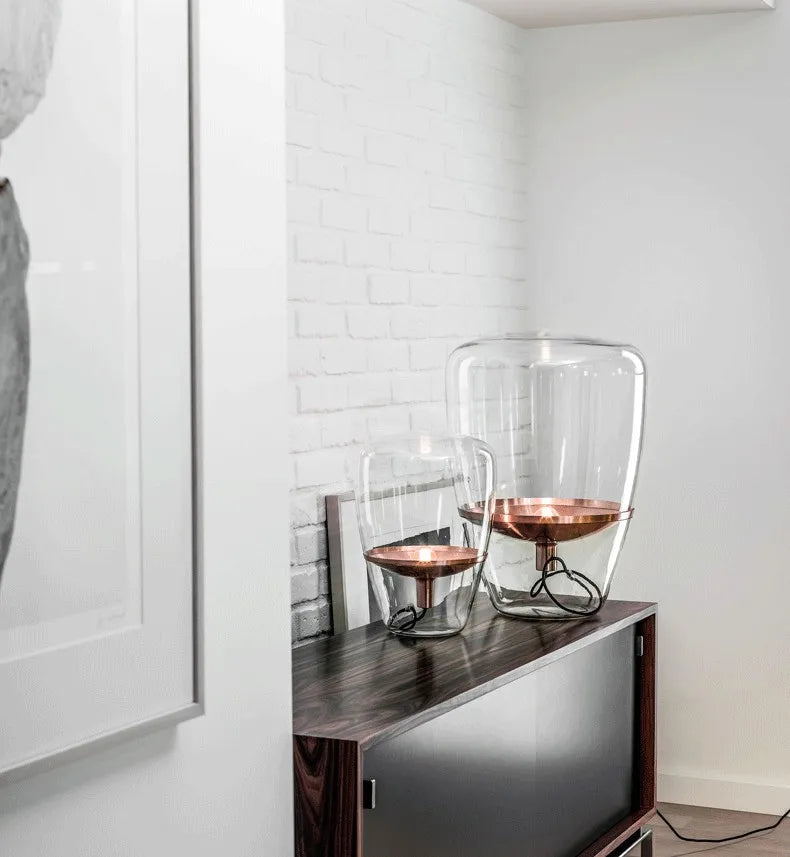 Norivelle – Lampada da tavolo scandinava in vetro con LED