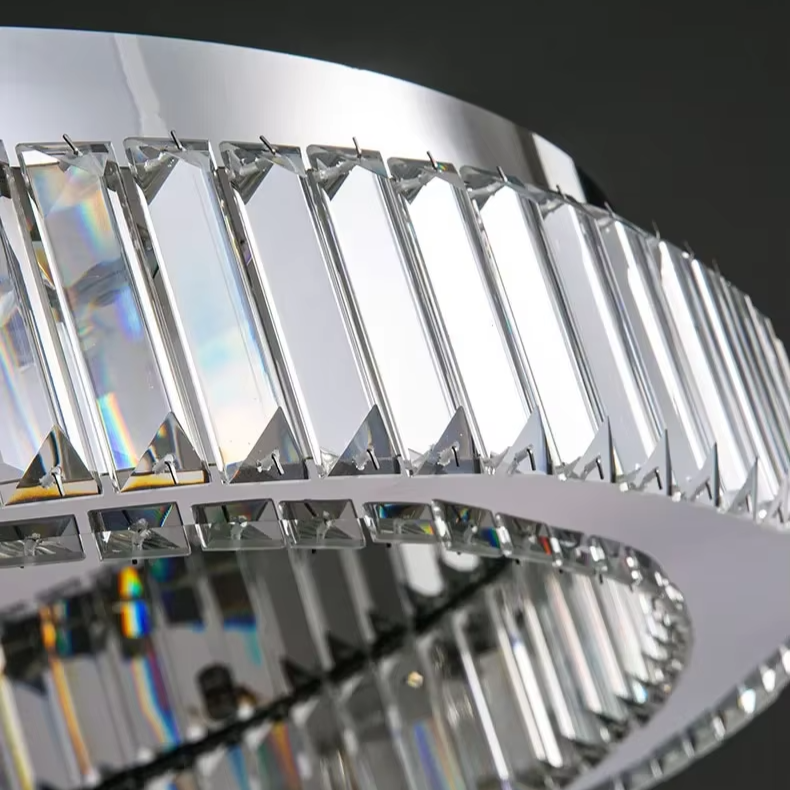 Liorael - Lustre LED cercle en cristal moderne
