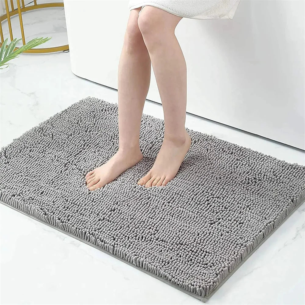 Aroselle - Tapis de bain en chenille ultra doux antidérapant et à séchage rapide  