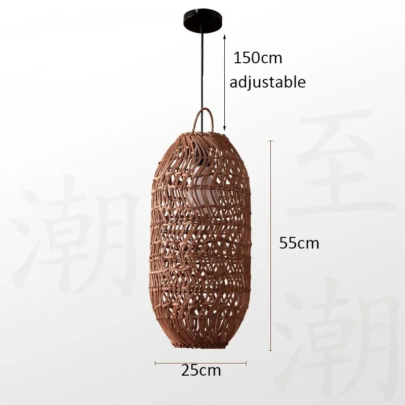 Veluné - Lampada a sospensione in rattan giapponese