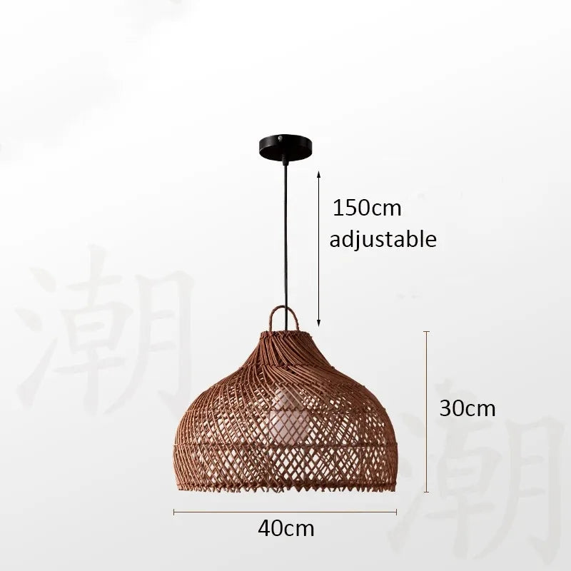 Veluné - Lampada a sospensione in rattan giapponese