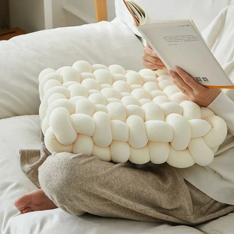 Woven Knot Square Plush Decorative Pillow - Image 12